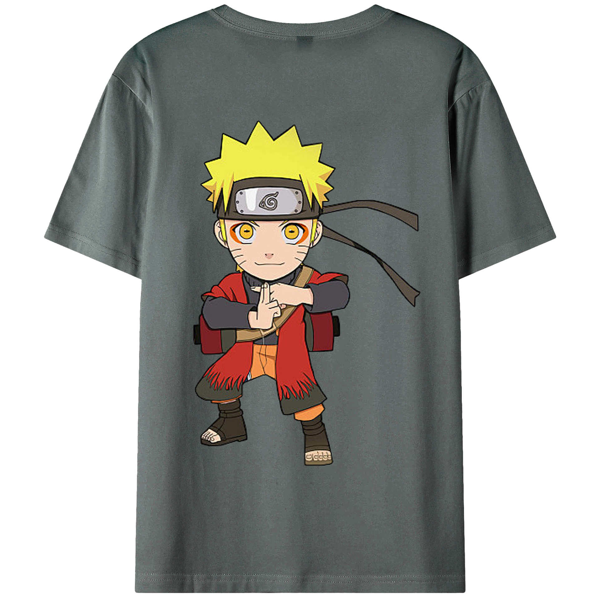 （画像用） NARUTO -ナルト- うずまき ナルト Uzumaki Naruto 綿100％半袖Tシャツ（背面プリント）